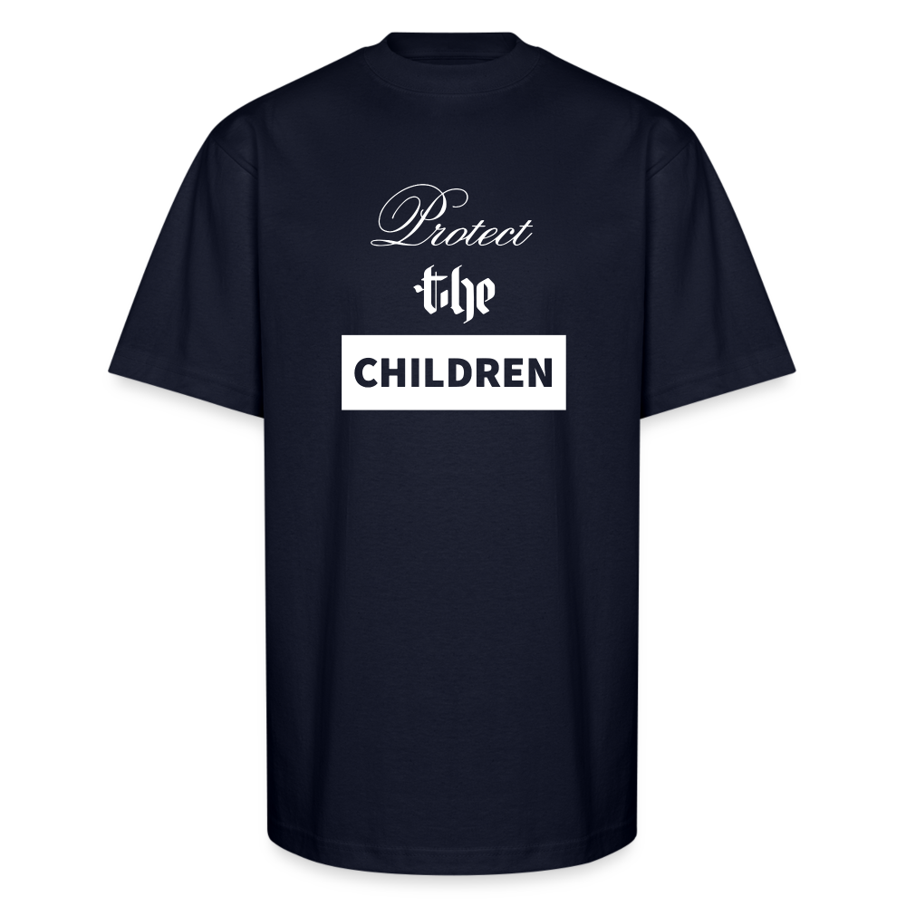 Unisex Oversized Heavyweight  PROTECT THE CHILDREN T-Shirt - navy