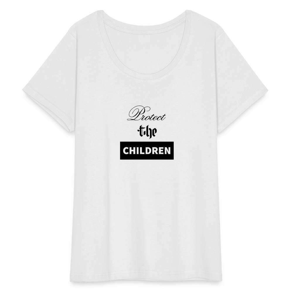 Women’s Curvy PROTECT THE CHILDREN T-Shirt - white