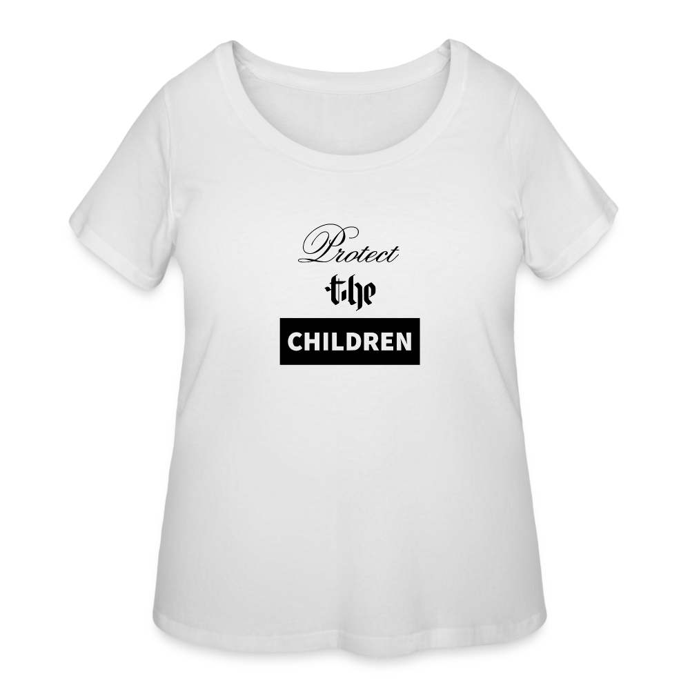 Women’s Curvy PROTECT THE CHILDREN T-Shirt - white