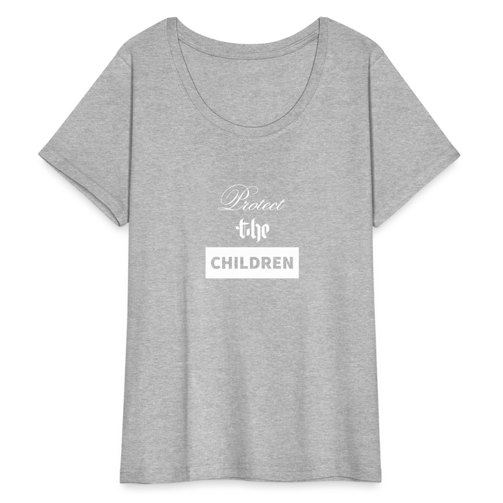 Women’s Curvy PROTECT THE CHILDREN T-Shirt - heather gray