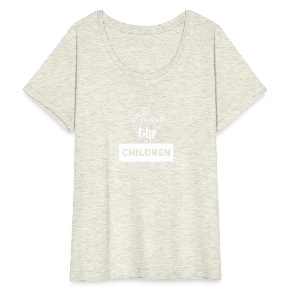 Women’s Curvy PROTECT THE CHILDREN T-Shirt - heather oatmeal
