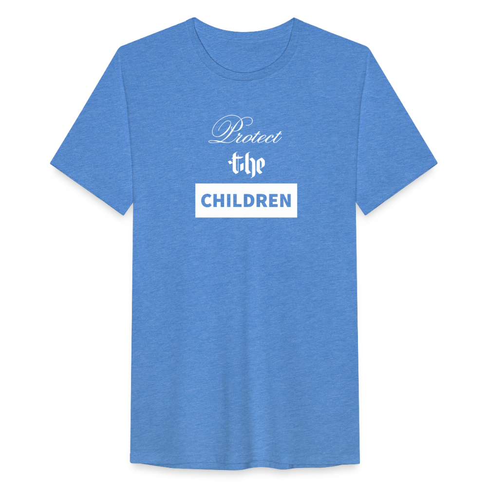 Light weight Organic PROTECT THE CHILDREN T-Shirt -  heather blue