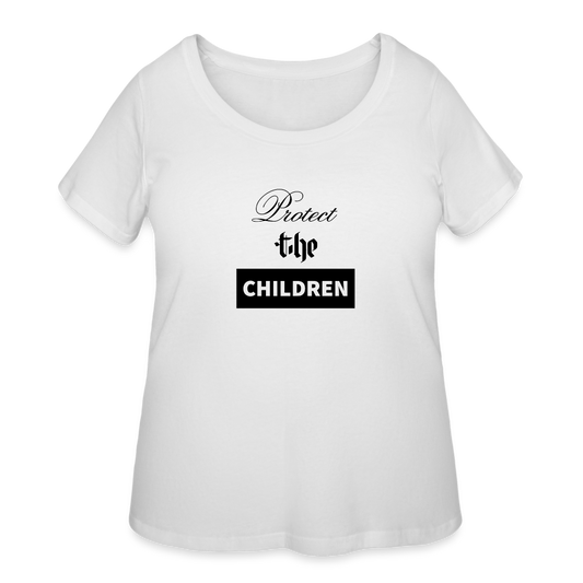 Women’s Curvy PROTECT THE CHILDREN T-Shirt - white